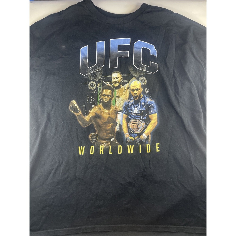 UFC World Wide Men's Graphic T-Shirt XXXL Black Short Sleeve Crew Neck
